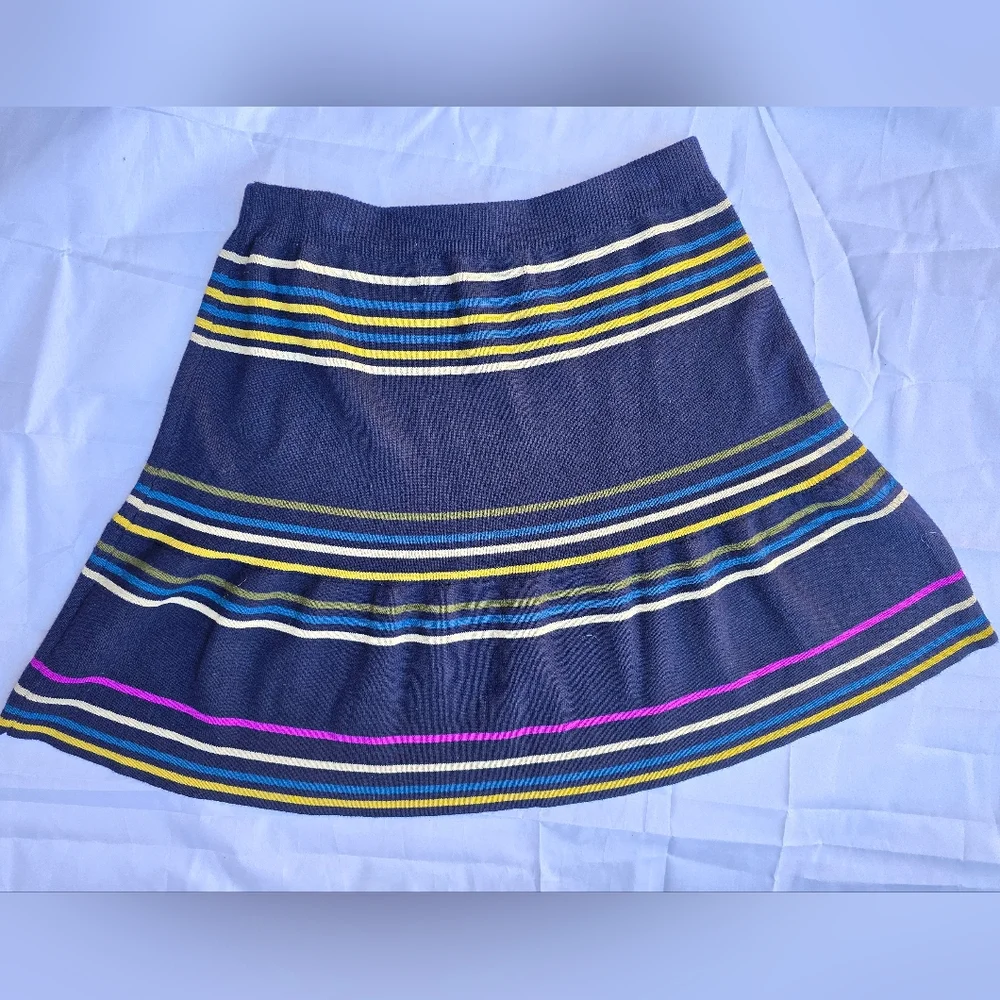 Rachel‎ Roy Striped Navy skirt Sz M - Picture 2 of 6